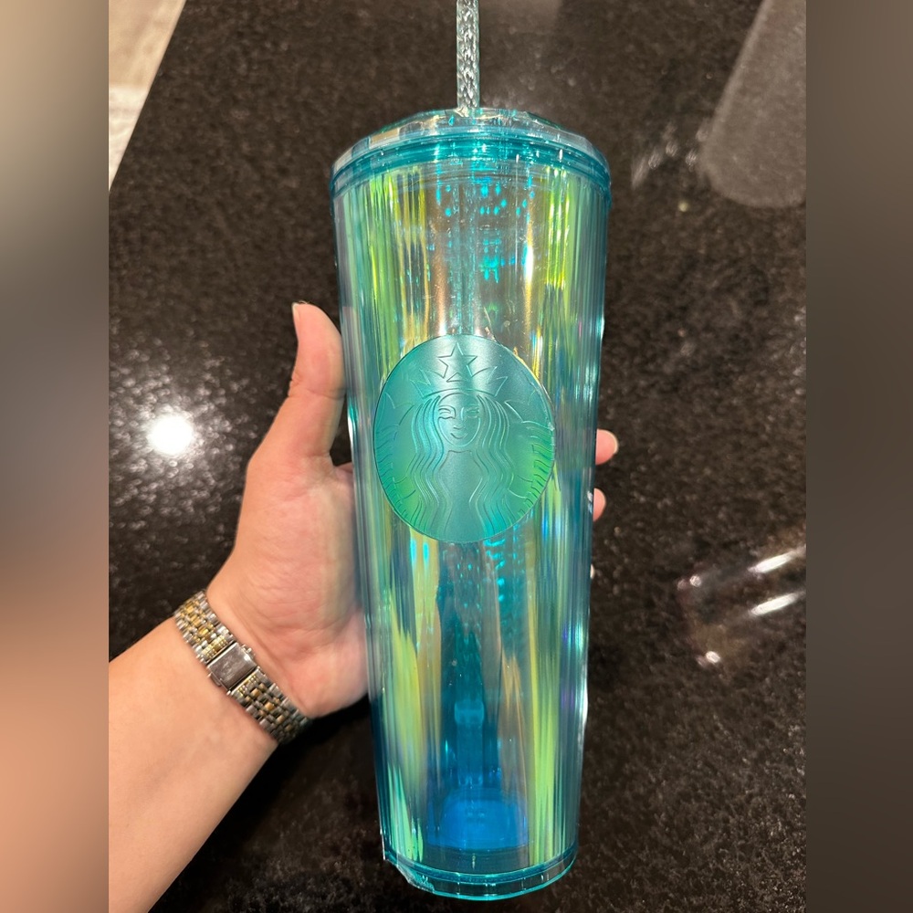 NEW Starbucks Blue Irredescent Dome Tumbler